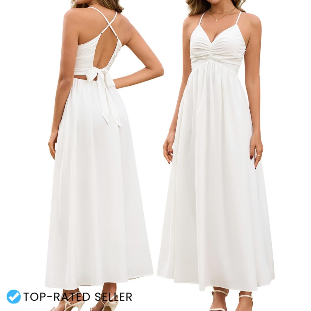 Floral Maxi Dress Boho Spaghetti Strap Sweetheart Neck Beach Wedding Guest